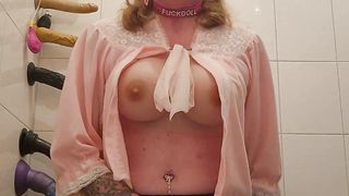 Sissy fuckdoll showcases fresh coochie