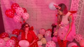 Valentines Day Balloon Room POP EXTRAVANGANZA with Cupids - LUNA VERA & SUMMER RAEZ HIDEF