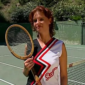 Sexy slut on a tennis court loves to have her asshole filled up with big dick