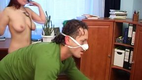 Brunette German nurse gets her shaved twat pounded hard