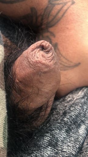 Close up peaking in public