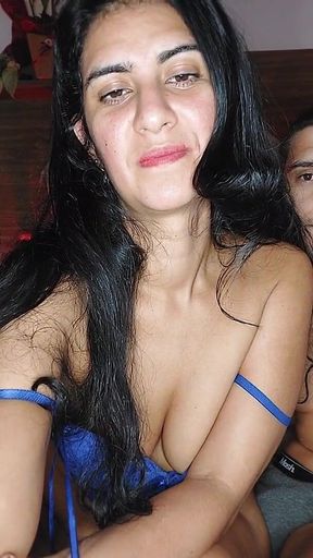Vanessainha Showing off in Her Blue Lingerie - Part1