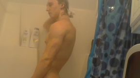 Hunky College Bro Chris Fosgate Jerks Off then Showers