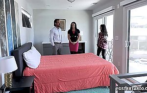 Teen impregrates by new foster dad in a 3some