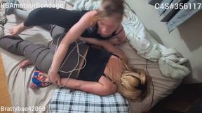 Sisters argument turns into fun bondage