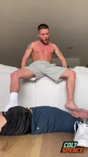 Hot Jock Colt Spence Kicks, Ballbusts and Dominates Blindfolded Sub SoleMateLA