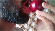 Sensual kissing and licking - plum gets worshipped
