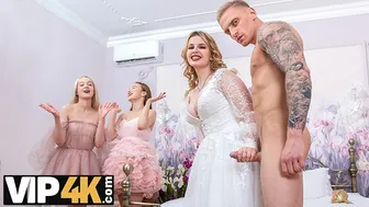 Bride shares her groom with two best friends after the wedding