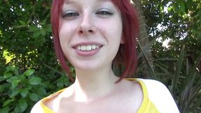 Fresh-faced redhead Zoey Nixon deep throats and gets slammed