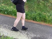 Sissy crossdresser walks home