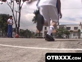 OTBXXX.com - Amateur latino twink shoots cum while getting his tight