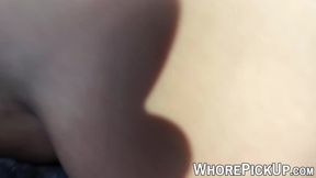Pretty street whore sucks dick before giving pussy to client