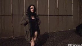 Nerdy wife flashing in the UK