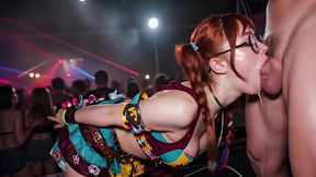 teens came to a cosplay party to dance, but they were filled with tons of cum!!! (ai generated)