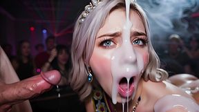 teens came to a cosplay party to dance, but they were filled with tons of cum!!! (ai generated)
