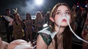 teens came to a cosplay party to dance, but they were filled with tons of cum!!! (ai generated)