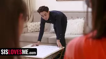 Sinful StepSisters Decide To Test Their Ultra Religious Step Bro's Faith By Fucking His Brains Out