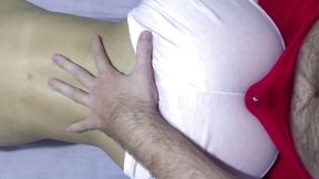 Assjob dry humping doggystyle till he cum in his underwear, grinding doggystyle cum in pants