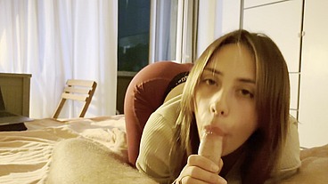 My Gym Partner Loves Gives Sloppy Blowjob insead of going o he gym
