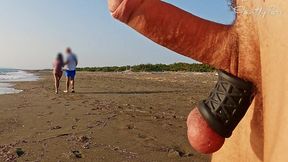 Dirty Beach Bitch Gets Fingered Hard and Jerked Off