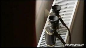 While Getting a Handjob a Man Watches His Neighbors Have Sex