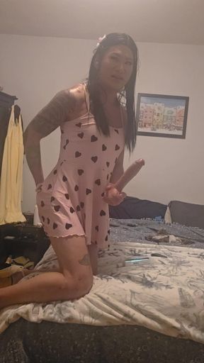Hot Asian sissy takes orders on camera