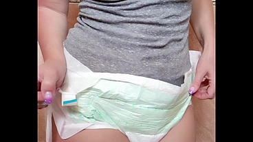 Diaper girl pee desperation