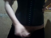Corset Wearing Sissy Diddles Limp Sissy Clitty
