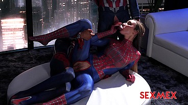 SEXMEX - SPIDER GIRL BANGED BY SUPERHEROES . LULA