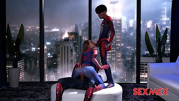 SEXMEX - SPIDER GIRL BANGED BY SUPERHEROES . LULA