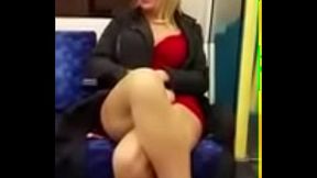 MILF reveals huge jugs on crowded bus