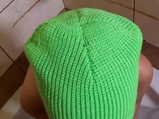 Ski mask gal sucks dong whilst smokin' a cigarette