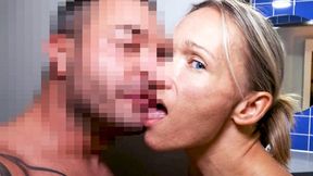 Nora Devot gets caught in the bathroom & pounded hard in bed with a cumload in her mouth