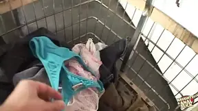 'Raucous Latin teen's sultry posterior ravaged by unknown dude's seed in the laundromat'