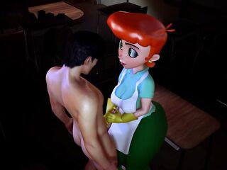 Dexter's mother I'd like to fuck Makes Her Large Butt Bounce in Class