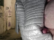 Cumshot on Girlfriend's PZ Soft Silver Down Jacket