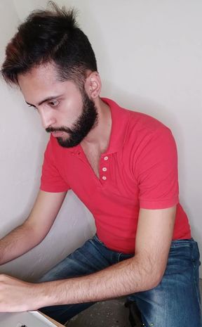 Jerking off while working