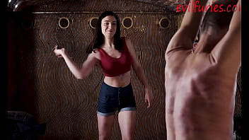 Sexy Tall Teen Whips the Old Guy
