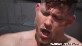 Massive cock hunk Andre performs analingus on Cadens hole