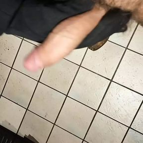 Playing with my semi-flaccid cock