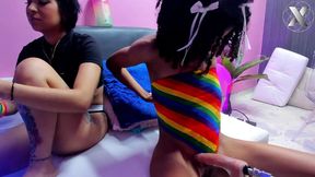 Whore Gets Fucked by a Big Dildo