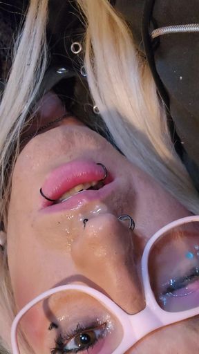 No Better Place for a Sissy to Cum then Her Own Mouth! Yum!