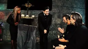 Church encounter leads to steamy group sex with Jasmine Black and Stacey Saran