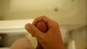 Jack off in the shower. Hot cum. huge white cock. cumshot