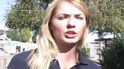 Good looking amateur blonde is sucking and riding stranger's BBC