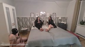 Foot worship in the bed for me and Dominatrix Dinah