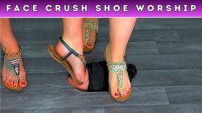 Goddess Amber & Miss Lucy - Clean Our Dirty Summer Sandals While We Crush Your Face (176) - Hood Cam - Flip Flops Sandals Sliders Trample Trampling Foot Feet Shoe Worship Gagging Sole Licking Crush Fetish Human Doormat