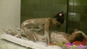 Raw Thai thot &mdash;  nasty bathroom booty banging &mdash;  massive cock&#x1F346; drilling tight slit
