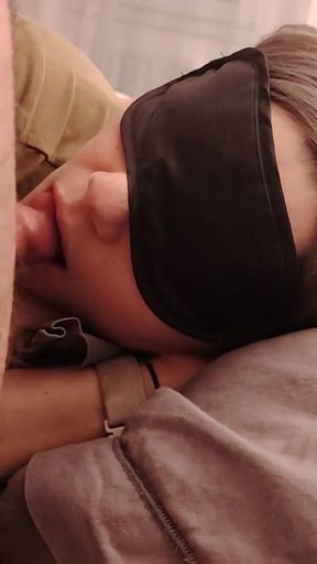 Close-up! I wake up my mother-in-law this milf, she sucks me and I cum in her mouth   Clip 2