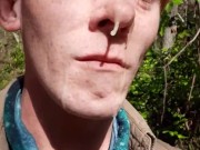 Cum Walk On the trail, He cummed on me!